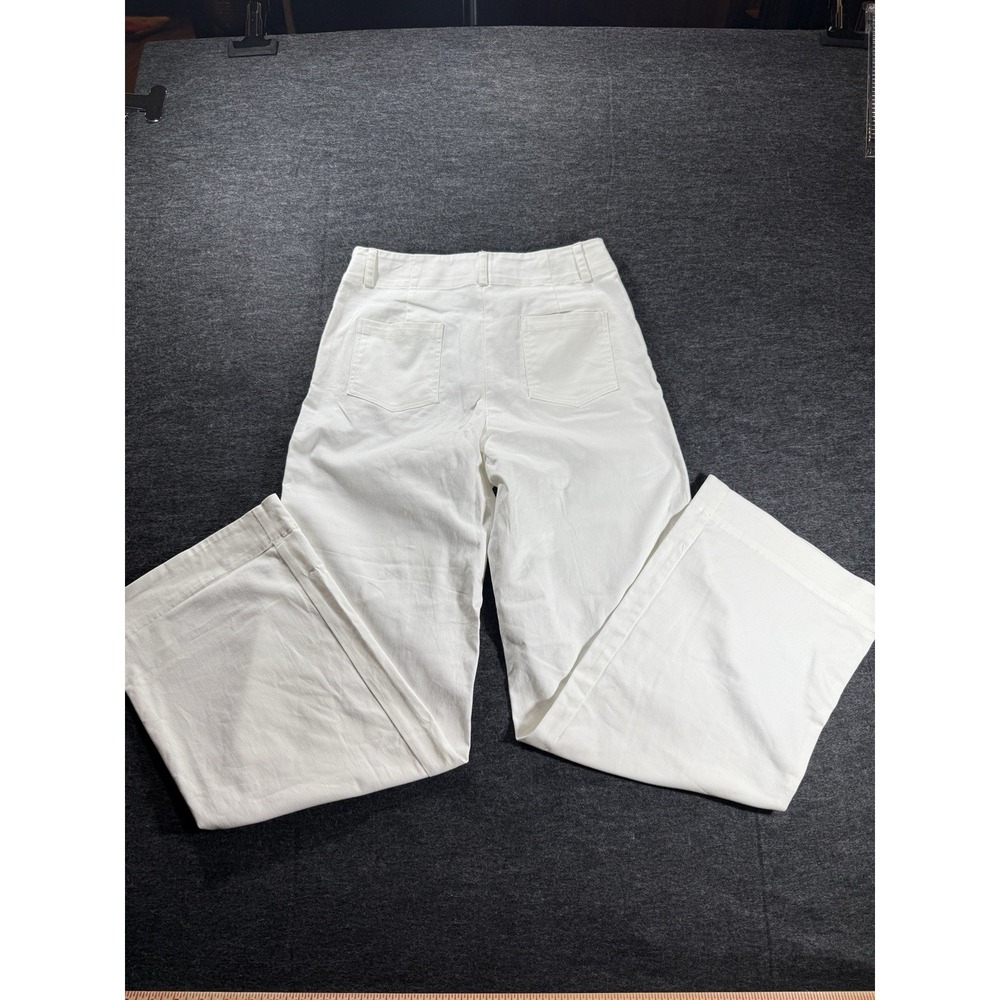 Lucy Paris Reeve Pant Trousers Womens Small White High Waisted Wide Leg Classic - Picture 2 of 10